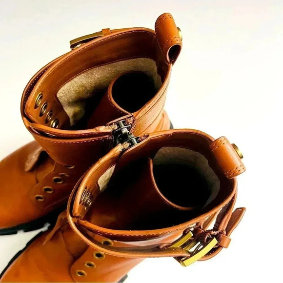 Micheal Kors Ridley Leather Combat Boots - Picture 12 of 13